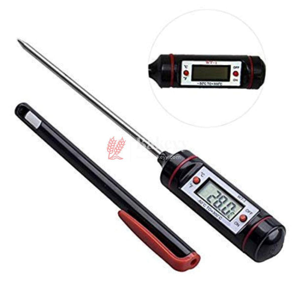 Black Food Thermometer, Digital Cooking Round Instant Read Meat Kitchen Thermometer - Bakeyy.com