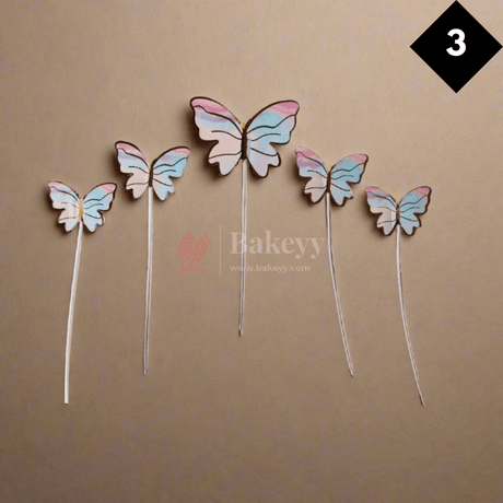 10 pcs shiny butterfly Birthday Cake Topper| decoration Toppers| Bday Decorations Items | - Bakeyy.com - India - 10 pcs shiny butterfly Birthday Cake Topper| decoration Toppers| Bday Decorations Items | - Color 3