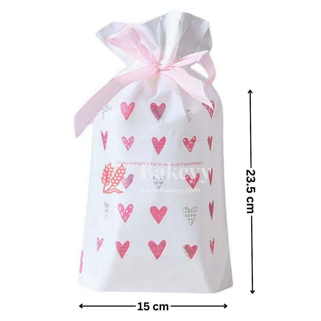 23.5x15cm | Hearts Plastic Stand Up Treat Favor Bags Gift Wrapper Bags for Candy Cookie Chocolate | Pack of 50 - Bakeyy.com - India - 23.5x15cm | Hearts Plastic Stand Up Treat Favor Bags Gift Wrapper Bags for Candy Cookie Chocolate | Pack of 50 - Default Title