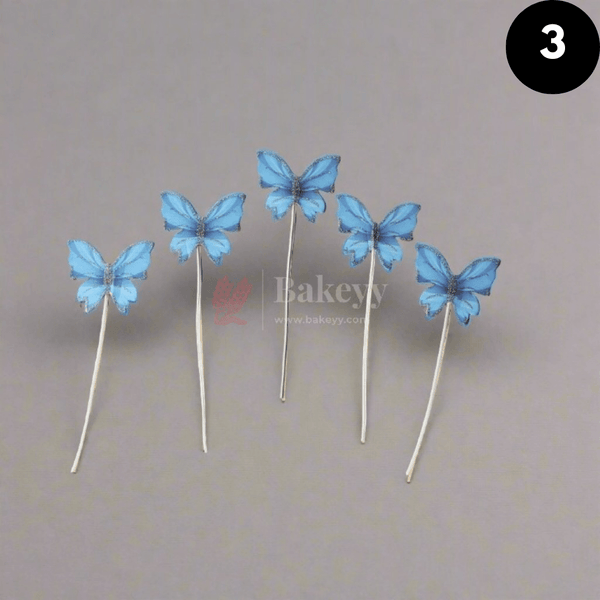 10 pcs shiny butterfly Birthday Cake Topper| decoration Toppers| Bday Decorations Items | - Bakeyy.com