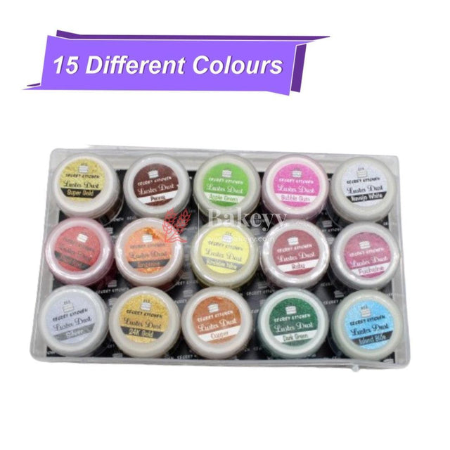 Bake haven Glitter dust, Nontoxic Matte Finish Color | Pack of 15 Different Colors - Bakeyy.com - India - Bake haven Glitter dust, Nontoxic Matte Finish Color | Pack of 15 Different Colors - Bake Haven's Secret Kitchen