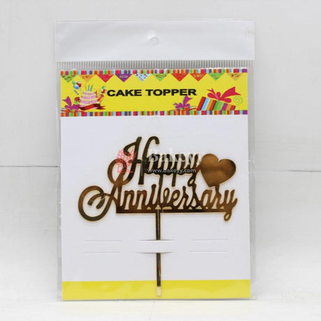 4" inch Happy Anniversary Cake Topper - Bakeyy.com - India - 4" inch Happy Anniversary Cake Topper - Default Title
