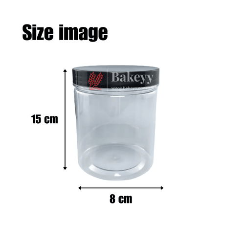 Transparent Storage Jar with Black Lid | Cookie Jar | Pack of 10 | Airtight and Reusable | Multi Purpose Jar | - Bakeyy.com - India - Transparent Storage Jar with Black Lid | Cookie Jar | Pack of 10 | Airtight and Reusable | Multi Purpose Jar | - 800ml x15x8