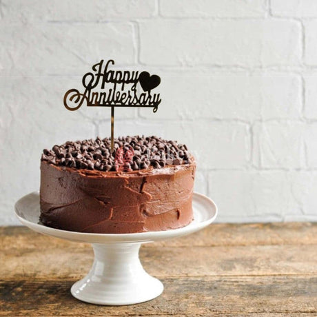 4" inch Happy Anniversary Cake Topper - Bakeyy.com - India - 4" inch Happy Anniversary Cake Topper - Default Title