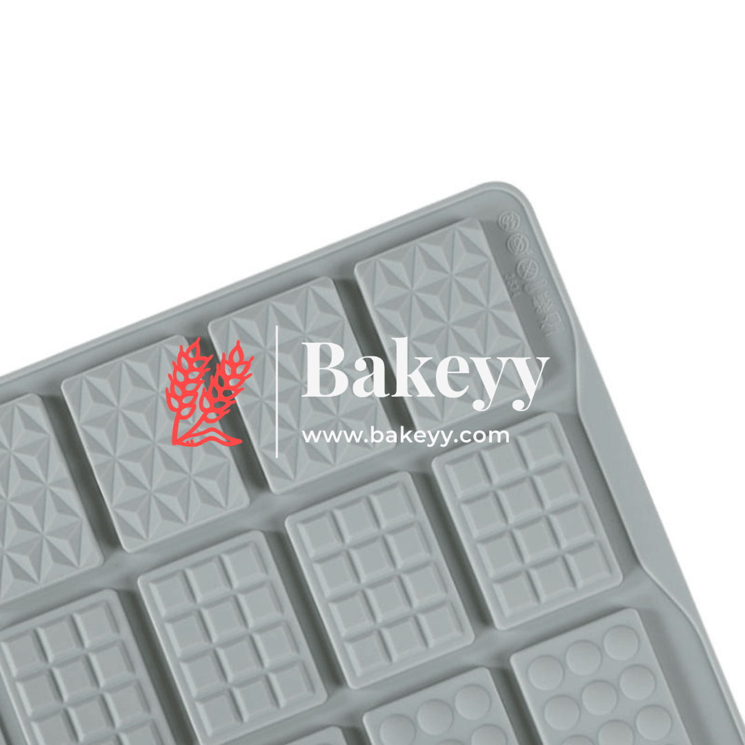 12 Cavity Mini Bar Silicone Chocolate Mould |3 in 1 Design - Bakeyy.com - India - 12 Cavity Mini Bar Silicone Chocolate Mould |3 in 1 Design - Default Title