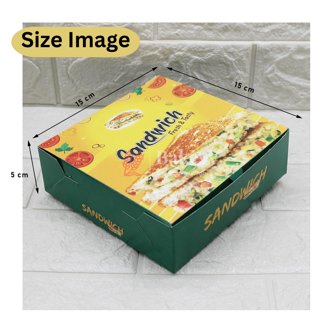 Sandwich Box Disposable Containers Made of food grade paper | Pack of 25| - Bakeyy.com - India - Sandwich Box Disposable Containers Made of food grade paper | Pack of 25| - Default Title