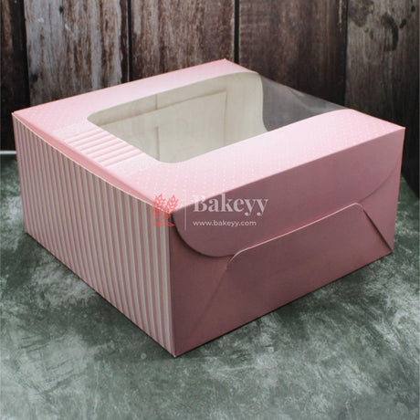 10x10x5 inch Printed Cake Box With Window | Birthday Cake boxes | Pack Of 50 | - Bakeyy.com - India - 10x10x5 inch Printed Cake Box With Window | Birthday Cake boxes | Pack Of 50 | - Default Title