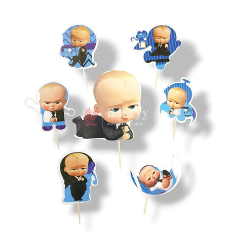 6pcs Baby Boss Boy theme Birthday Cake Topper| Cupcake Toppers| Bday Decorations Items - Bakeyy.com - India - 6pcs Baby Boss Boy theme Birthday Cake Topper| Cupcake Toppers| Bday Decorations Items - Default Title