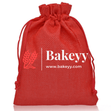 Red Jute Potli Bag | Gift Return Gifts Bags | Drawstring Bags | (Pack of 10) - Bakeyy.com - India - Red Jute Potli Bag | Gift Return Gifts Bags | Drawstring Bags | (Pack of 10) - 15X19 CM