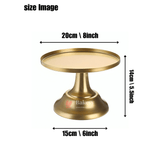 8 Inch Round Cake Display Stand |Gold Metal Cake Stand | Elegant Round Cake Display Stand |for Weddings, Parties, and Home Decor| - Bakeyy.com - India - 8 Inch Round Cake Display Stand |Gold Metal Cake Stand | Elegant Round Cake Display Stand |for Weddings, Parties, and Home Decor| - Default Title