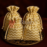 10x14 Cm | Gold Foiling Jute Potli Bags | Pack of 50