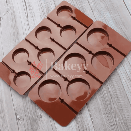 Silicone Round Design Lollypop Mould | Chocolate Mould - Bakeyy.com - India - Silicone Round Design Lollypop Mould | Chocolate Mould - Default Title