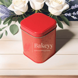 Premium Square Decorative Tin Storage Containers || Vibrant, Modern Patterns || - Bakeyy.com - India - Premium Square Decorative Tin Storage Containers || Vibrant, Modern Patterns || - Red