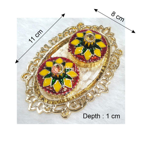 Plastic Kumkum Holder Stone Decorated 2-in-1 Haldi/Kumkum Holder- 2 - Bakeyy.com - India - Plastic Kumkum Holder Stone Decorated 2-in-1 Haldi/Kumkum Holder- 2 - Default Title