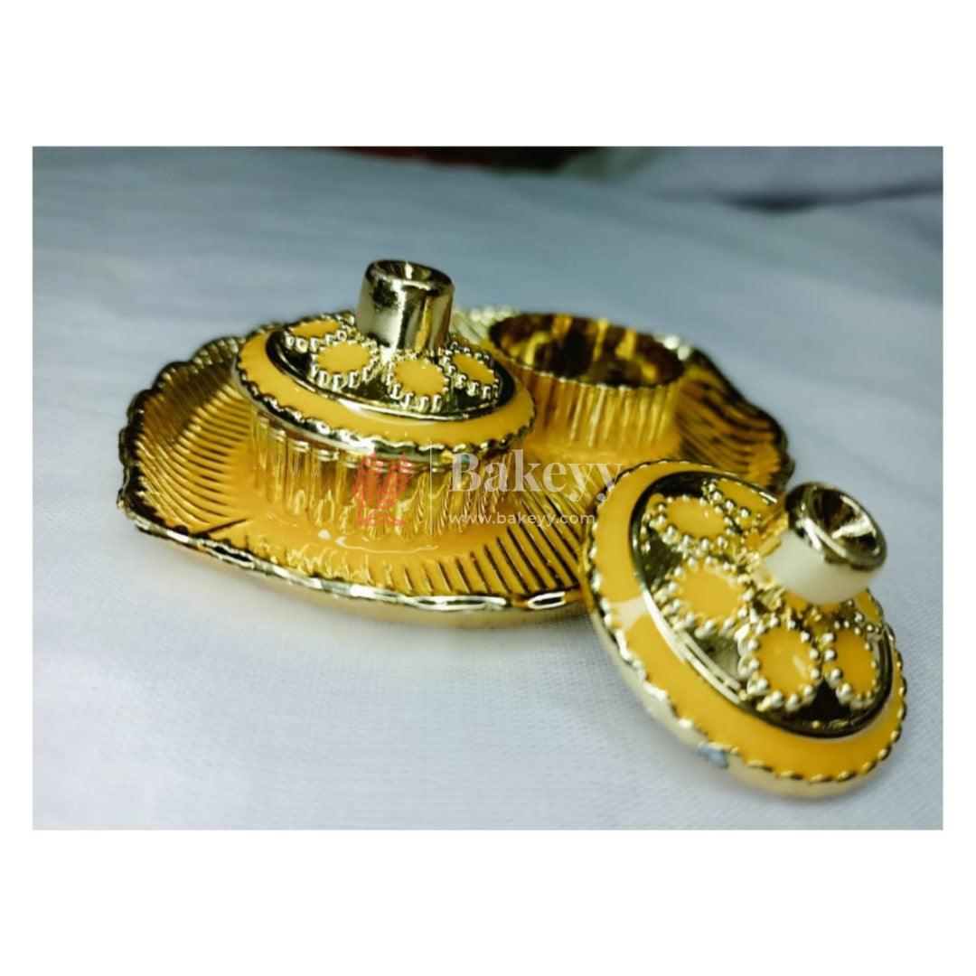 Plastic Kumkum Holder Stone Decorated 2-in-1 Haldi/Kumkum Holder- 2 - Bakeyy.com - India - Plastic Kumkum Holder Stone Decorated 2-in-1 Haldi/Kumkum Holder- 2 - Blue