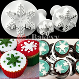 Snowflake Plunger Cutter Fondant Tool |Set of 3 (Small, Medium, Large)| For Cake Decorating, Fondant, and Cookie Molds