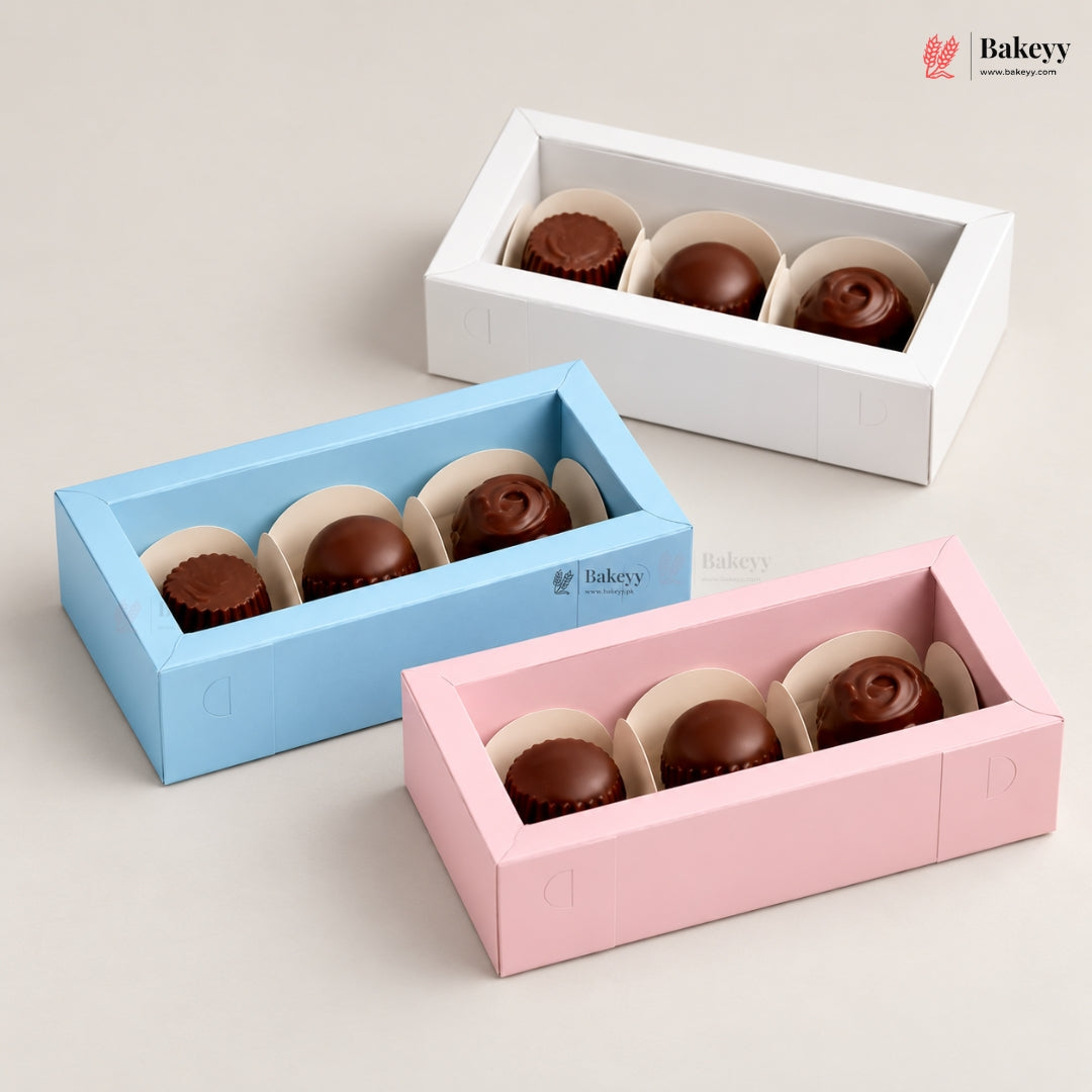 3 Cavity Chocolate Box | Multiple Colours Available | Cavity Box | Pack of 25