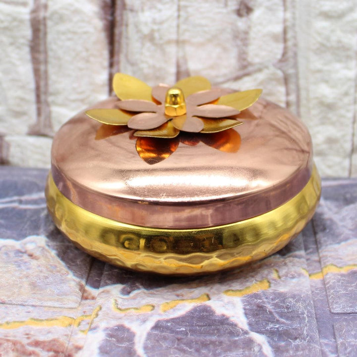 Dry Fruit Jar for Gifting | Designed Jar | Copper tin & Copper lid - Bakeyy.com