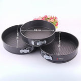 24cm, 26cm, 28cm Tin Cake Mould Mould Round Shape Making Tray| 3-Pieces | Black | Non Stick - Bakeyy.com - India - 24cm, 26cm, 28cm Tin Cake Mould Mould Round Shape Making Tray| 3-Pieces | Black | Non Stick - Default Title