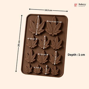 12 Cavity Maple Leaf Shape Silicone Chocolate Mould | Pack of 1