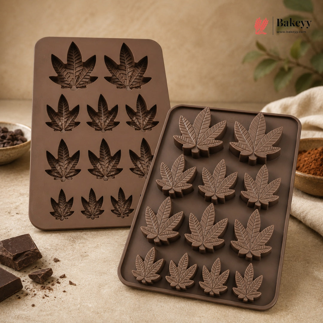 12 Cavity Maple Leaf Shape Silicone Chocolate Mould | Pack of 1