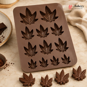 12 Cavity Maple Leaf Shape Silicone Chocolate Mould | Pack of 1
