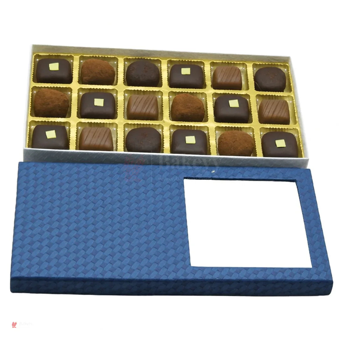18 Cavity Hard Chocolate Box | Blue Colour