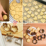 Cookie Cutters Set - Molds Cutter for Baking (Round, Heart, Flower and Star Cookie Cutters 2 of each) 8 pc - Bakeyy.com - India - Cookie Cutters Set - Molds Cutter for Baking (Round, Heart, Flower and Star Cookie Cutters 2 of each) 8 pc - Default Title