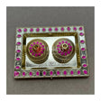 Plastic Kumkum Holder Stone Decorated 2-in-1 Haldi/Kumkum Holder- 2 - Bakeyy.com - India - Plastic Kumkum Holder Stone Decorated 2-in-1 Haldi/Kumkum Holder- 2 - Pink