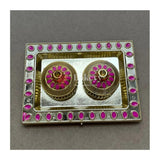 Plastic Kumkum Holder Stone Decorated 2-in-1 Haldi/Kumkum Holder- 2 - Bakeyy.com - India - Plastic Kumkum Holder Stone Decorated 2-in-1 Haldi/Kumkum Holder- 2 - Pink