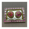 Plastic Kumkum Holder Stone Decorated 2-in-1 Haldi/Kumkum Holder- 2 - Bakeyy.com - India - Plastic Kumkum Holder Stone Decorated 2-in-1 Haldi/Kumkum Holder- 2 - Pink