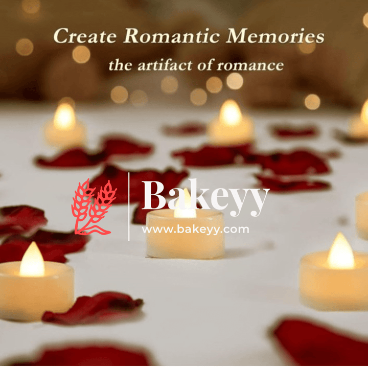 Acrylic LED Tea Light Candle Smokeless | Perfect for Decoration | Battery Operated LED Candle Twilight Diya (24 Pc) | - Bakeyy.com - India