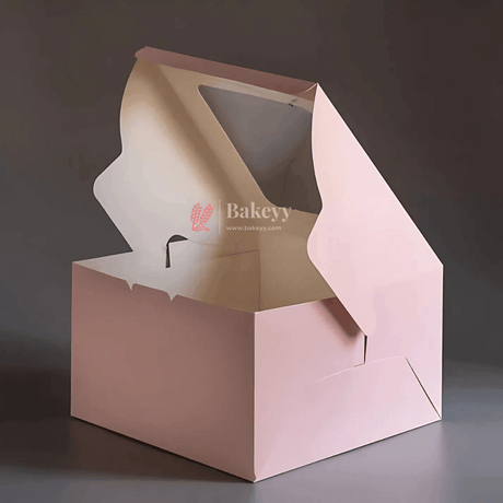 10x10x5 inch | Cake Box With Square Window | Birthday Cake boxes | Pack Of 25 | - Bakeyy.com - India - 10x10x5 inch | Cake Box With Square Window | Birthday Cake boxes | Pack Of 25 | - Default Title