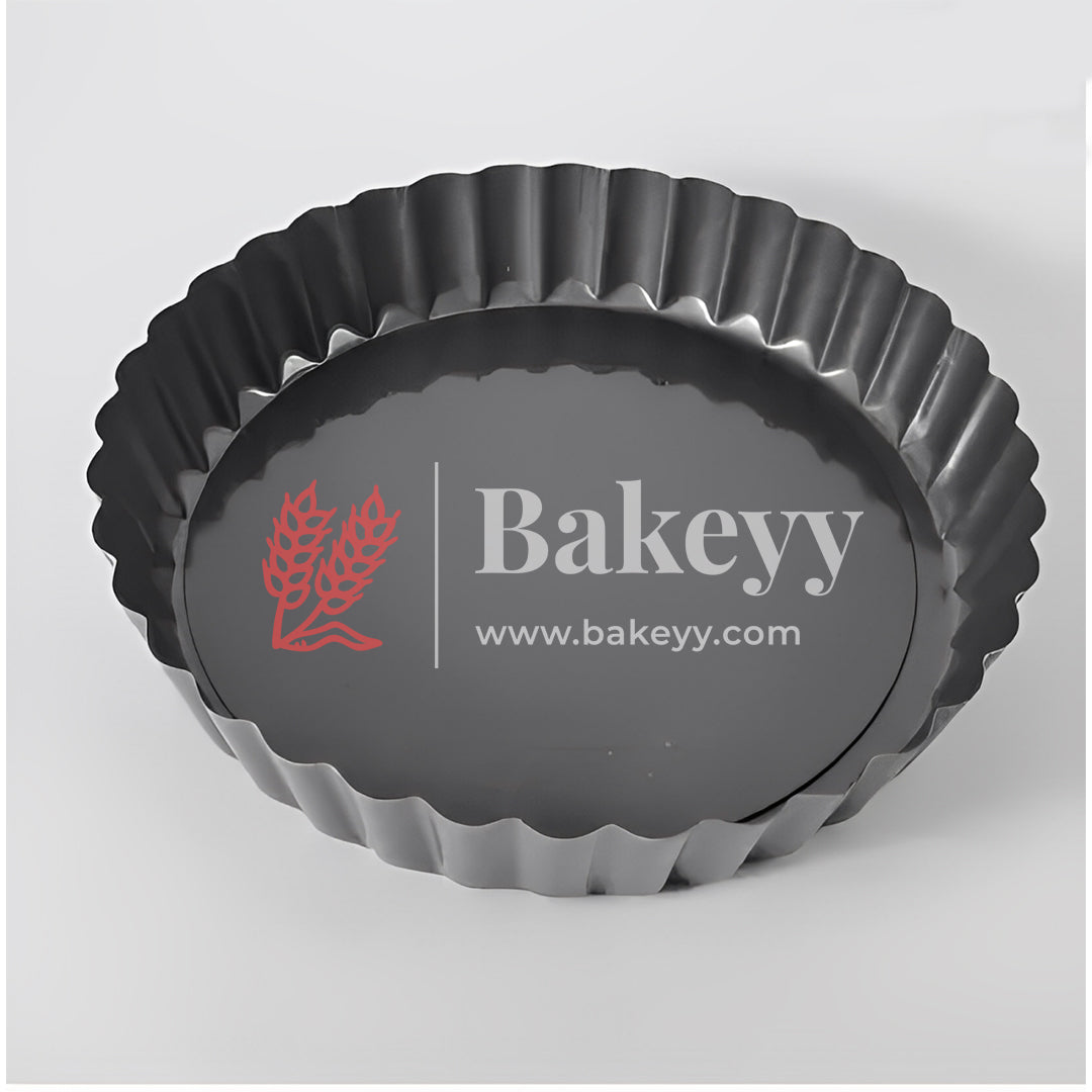 Non-Stick Removable Bottom Tart Pan - Perfect for Quiche and Pies | 4 Sizes | - Bakeyy.com - India - Non-Stick Removable Bottom Tart Pan - Perfect for Quiche and Pies | 4 Sizes | - Extra Small