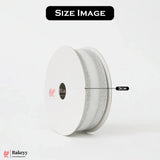 1849|18 mtr Silver Glitter Edge White Net Ribbon Roll – 3cm Decorative Craft & Gift Wrapping Ribbon