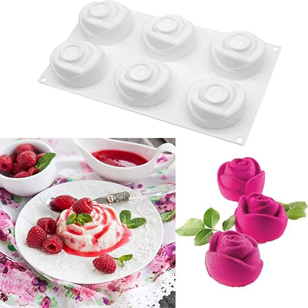 3D Rose Silicone Mold for Cake French Cupcake Dessert Moulds - Bakeyy.com