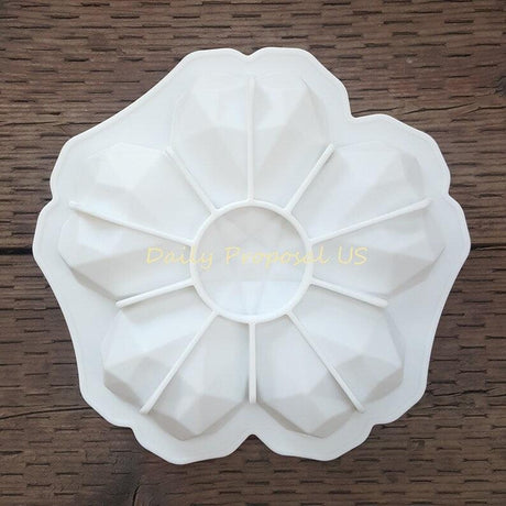 3DWave Heart Silicone Mold | Diamond Flower Shaped Moulds Entremet Cake Mousse Mould - Bakeyy.com - India - 3DWave Heart Silicone Mold | Diamond Flower Shaped Moulds Entremet Cake Mousse Mould - Default Title