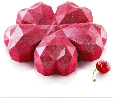 3DWave Heart Silicone Mold | Diamond Flower Shaped Moulds Entremet Cake Mousse Mould - Bakeyy.com - India - 3DWave Heart Silicone Mold | Diamond Flower Shaped Moulds Entremet Cake Mousse Mould - Default Title