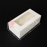 6x3x1.75 inch | 2 Piece Brownie Box Premium Creamy White | Rectangle Window | Pack of 10