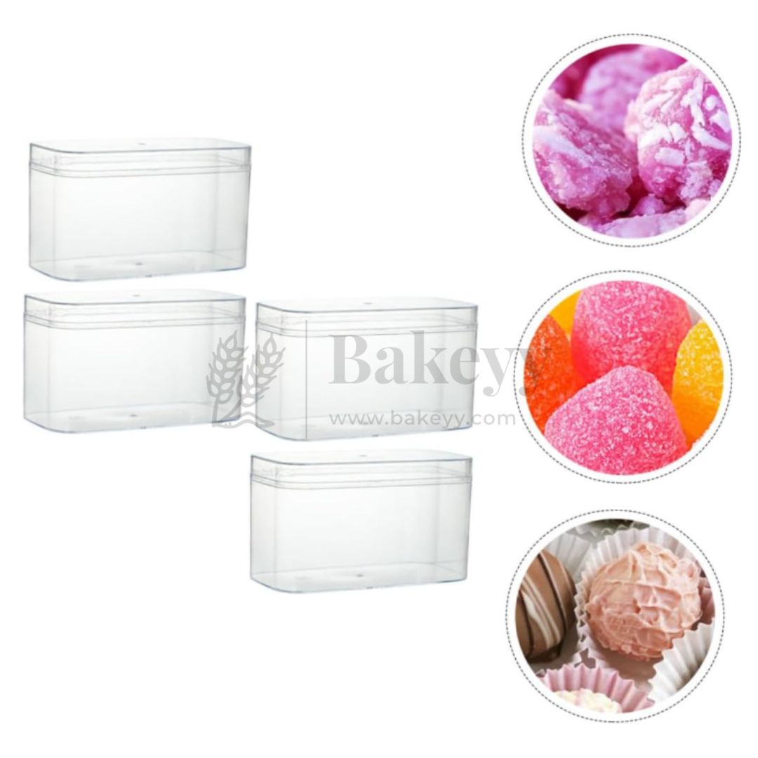 4.75x2.5x2.75 Inches | Transparent Rectangular Acrylic Boxes with Lid and Rounded Edges | Pack of 6