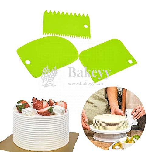 3pcs/Set Plastic Dough Bench Scraper Cake Cutter, Chopper, Smoother Icing - Bakeyy.com