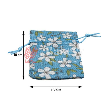 8x10 CM Blue Printed | Printed Potli Jute Bag | Gift Return Gifts Bags | Drawstring Bags | Pack Of 10 - Bakeyy.com - India - 8x10 CM Blue Printed | Printed Potli Jute Bag | Gift Return Gifts Bags | Drawstring Bags | Pack Of 10 - Default Title