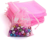 3x4 Inch | Organza Potli Bags | Pink Colour | Candy Bag | pack of 100 - Bakeyy.com