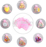 3x4 Inch | Organza Potli Bags | Pink Colour | Candy Bag | pack of 100 - Bakeyy.com