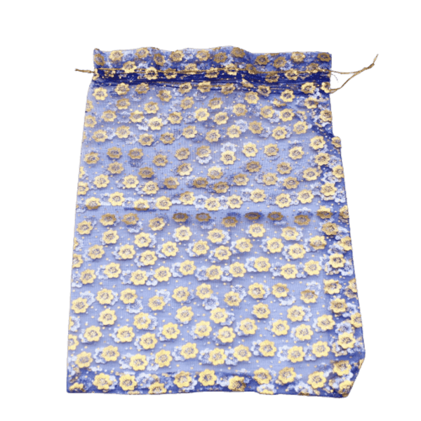 10x14 cm | Printed Organza Potli Bags | Pack of 70 |Blue Colour | Candy Bag | - Bakeyy.com - India - 10x14 cm | Printed Organza Potli Bags | Pack of 70 |Blue Colour | Candy Bag | - Default Title