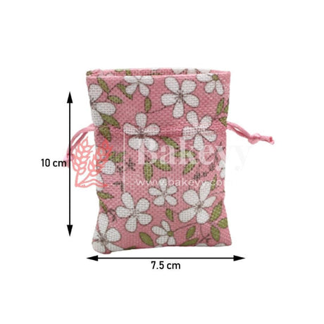 8x10 CM Pink Printed | Printed Potli Jute Bag | Gift Return Gifts Bags | Drawstring Bags | Pack Of 10 - Bakeyy.com - India - 8x10 CM Pink Printed | Printed Potli Jute Bag | Gift Return Gifts Bags | Drawstring Bags | Pack Of 10 - Default Title