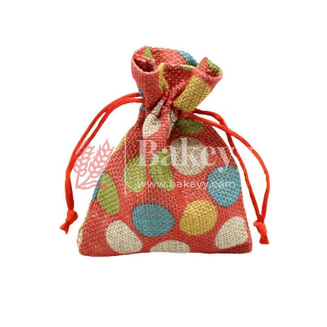 8x10 CM Red Printed | Printed Potli Jute Bag | Gift Return Gifts Bags | Drawstring Bags | Pack Of 10 - Bakeyy.com - India - 8x10 CM Red Printed | Printed Potli Jute Bag | Gift Return Gifts Bags | Drawstring Bags | Pack Of 10 - Default Title