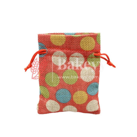 8x10 CM Red Printed | Printed Potli Jute Bag | Gift Return Gifts Bags | Drawstring Bags | Pack Of 10 - Bakeyy.com - India - 8x10 CM Red Printed | Printed Potli Jute Bag | Gift Return Gifts Bags | Drawstring Bags | Pack Of 10 - Default Title