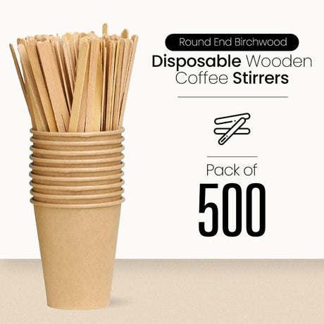 4.5 Inch Coffee Stir Sticks Wood Stirrers | Pack of 450| Bio-Degradable - Bakeyy.com - India - 4.5 Inch Coffee Stir Sticks Wood Stirrers | Pack of 450| Bio-Degradable - Default Title