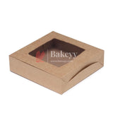 4 Brownie Box Kraft | Goodie Box - Bakeyy.com - India - 4 Brownie Box Kraft | Goodie Box - Pack Of 10